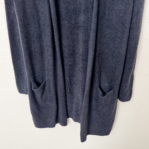 [Barefoot Dreams] Navy Blue Bamboo Chic Lite Knit Open Front Cardigan Sz Small S - Picture 7 of 9
